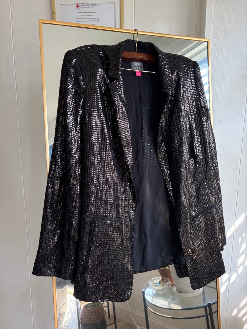 Vince Camuto Black Sequin Blazer